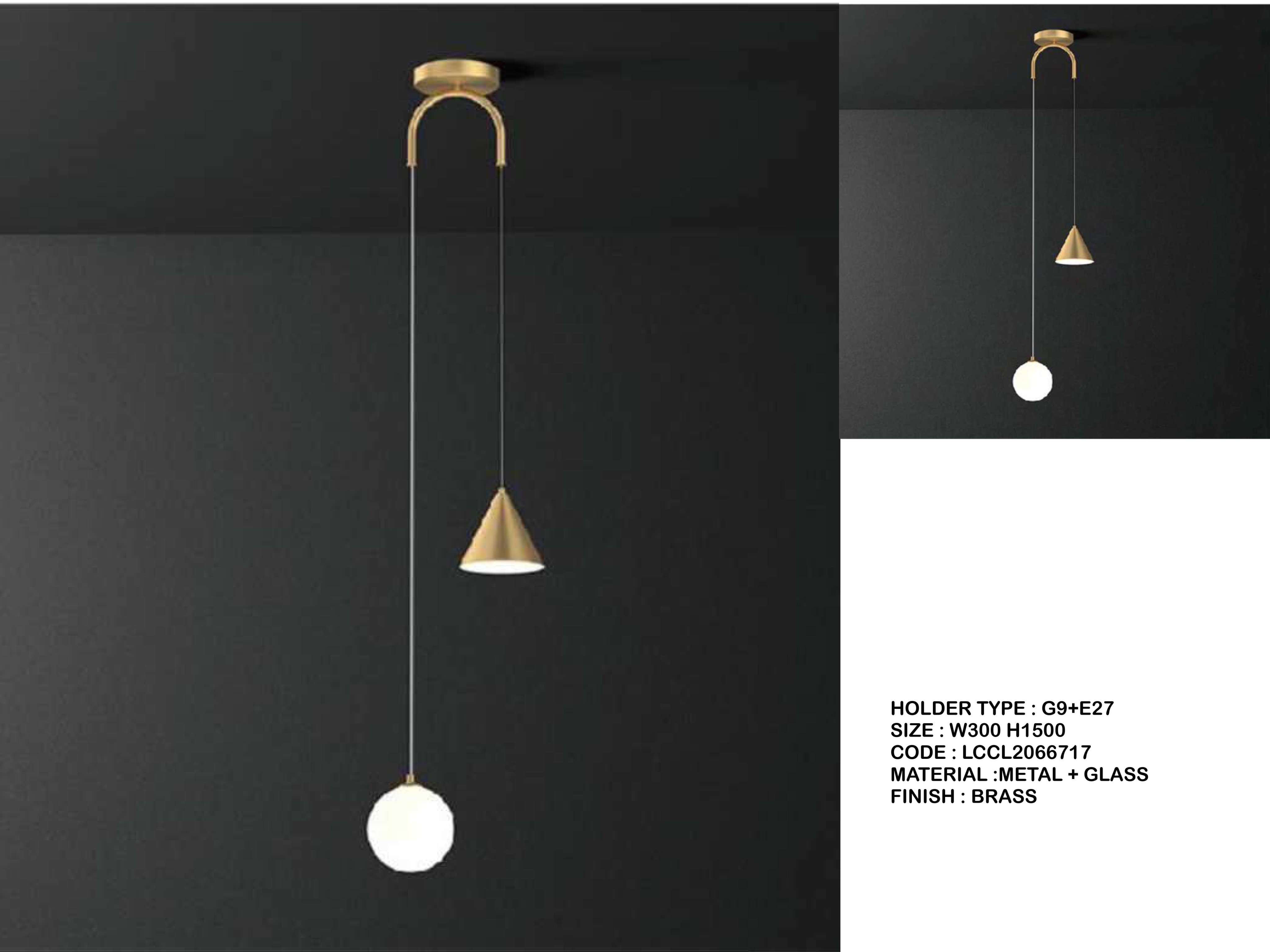 Beyond Lights - Brass Pendant Light- LCHL